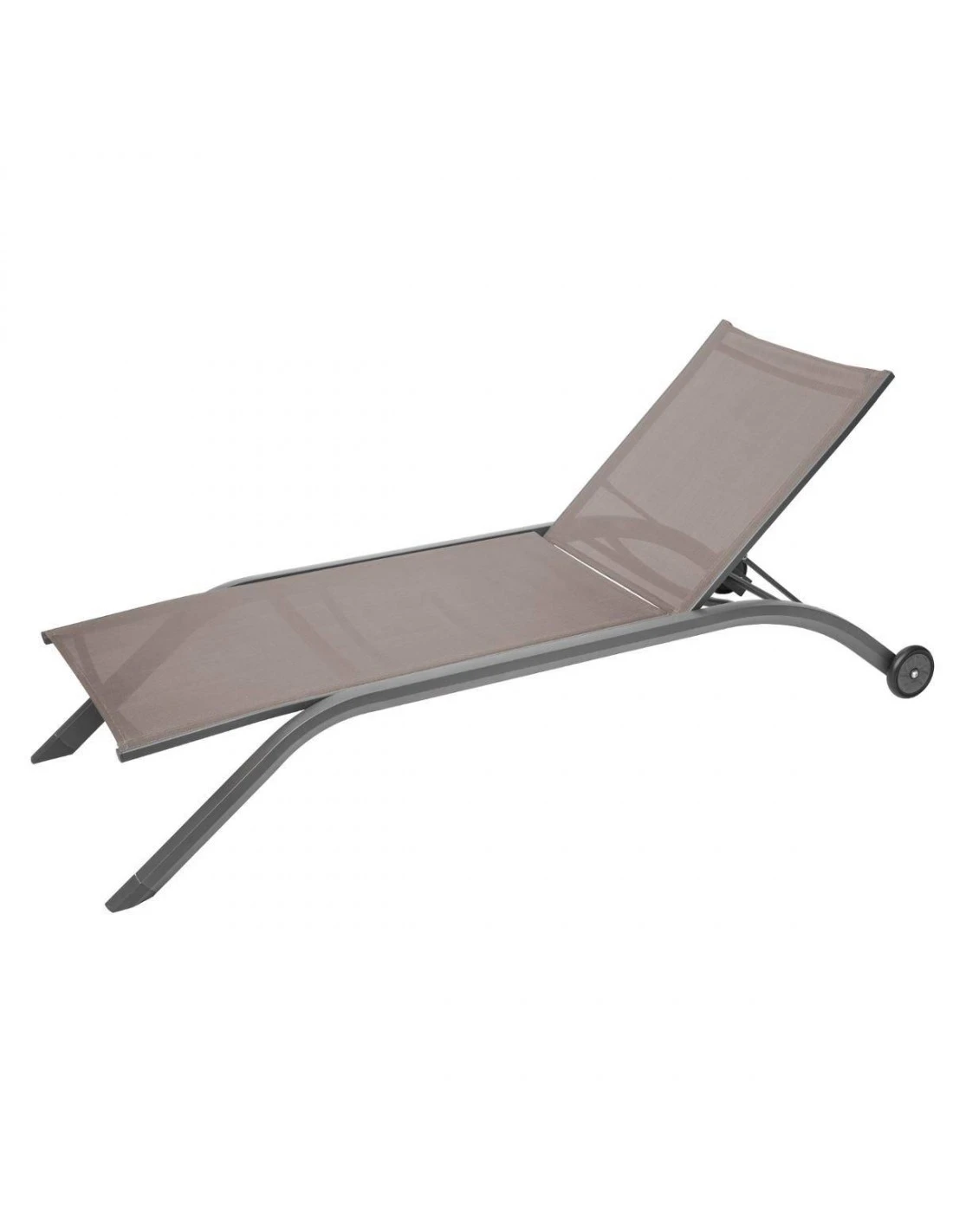 Transat De Jardin Milenio - 5 Positions - Aluminium Et Texaline - Noisette / Tonka 3 Transat De Jardin Milenio - 5 Positions - Aluminium Et Texaline - Noisette / Tonka