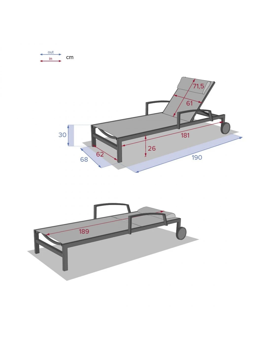Transat De Jardin Ocala 4 Positions Aluminium Et Texaline - Graphite / Anthracite 8 Transat De Jardin Ocala 4 Positions Aluminium Et Texaline - Graphite / Anthracite – Image 6