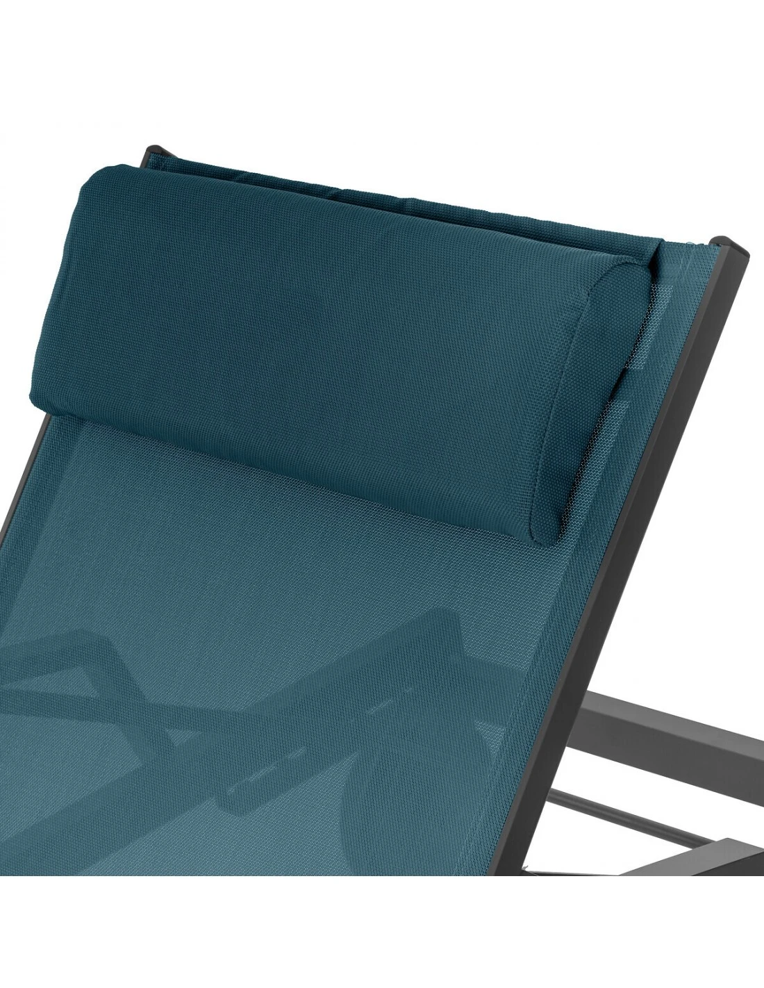 Transat De Jardin Ocala 4 Positions Aluminium Et Texaline - Graphite / Bleu Canard 6 Transat De Jardin Ocala 4 Positions Aluminium Et Texaline - Graphite / Bleu Canard – Image 4