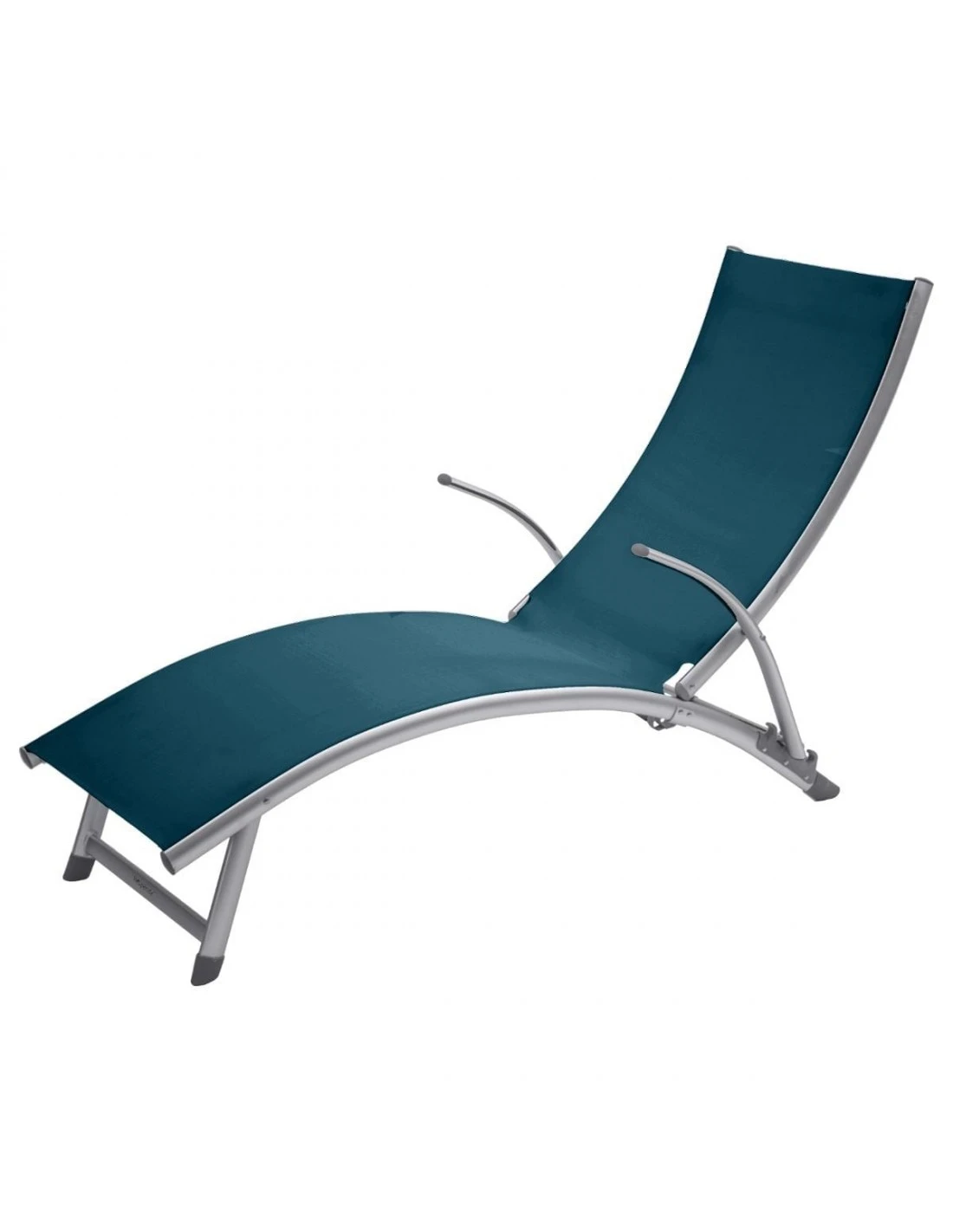 Transat Pliant Samba - 4 Positions - Aluminium Anodisé - Graphite / Bleu Canard 4 Transat Pliant Samba - 4 Positions - Aluminium Anodisé - Graphite / Bleu Canard – Image 2