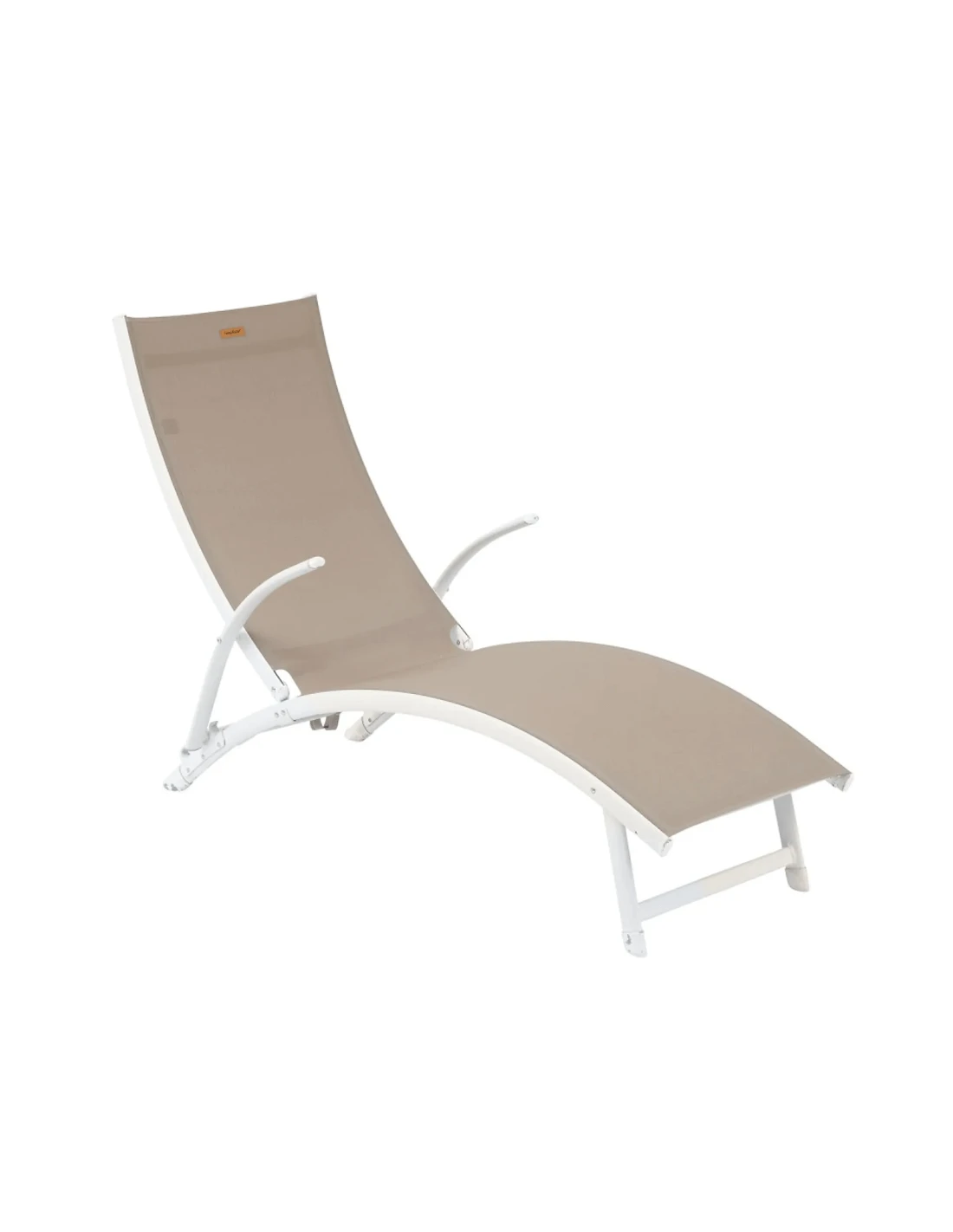 Transat Pliant Samba - 4 Positions - Aluminium Anodisé - Noisette / Blanc 3 Transat Pliant Samba - 4 Positions - Aluminium Anodisé - Noisette / Blanc