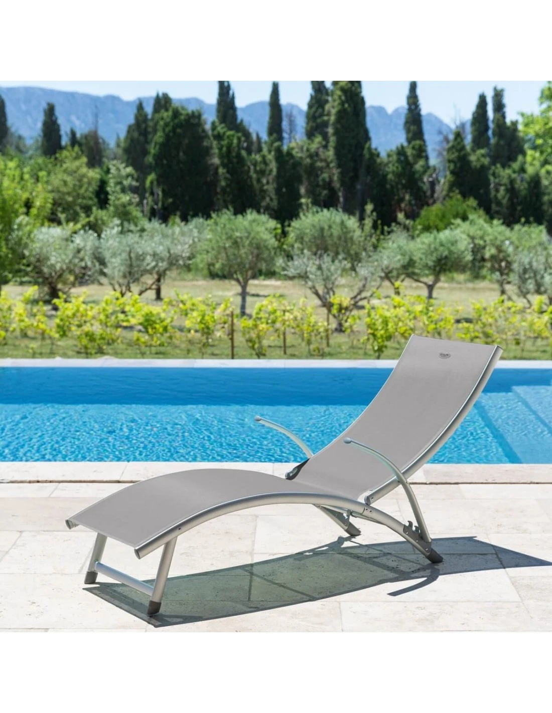 Transat Pliant Samba - 4 Positions - Aluminium Anodisé - Taupe 3 Transat Pliant Samba - 4 Positions - Aluminium Anodisé - Taupe